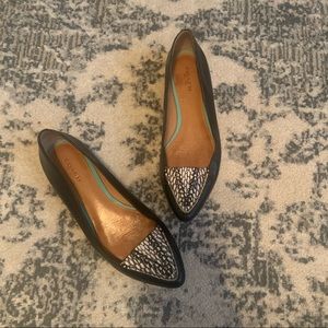 Coach black and snake skin flats size 7